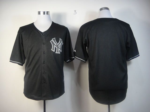 Men New York Yankees Blank Black MLB Jerseys->youth mlb jersey->Youth Jersey